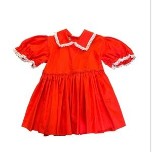 Vintage Mary Louise Original Red Little Girl Toddler Dress 2T